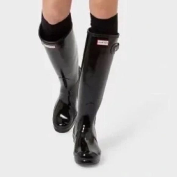 Tall Gloss Hunter boots 7M - Picture 2 of 9